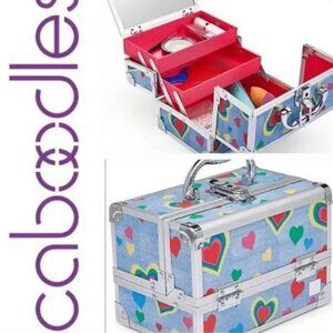 Caboodles Women's Train Case, Hearts Denim Print - Small